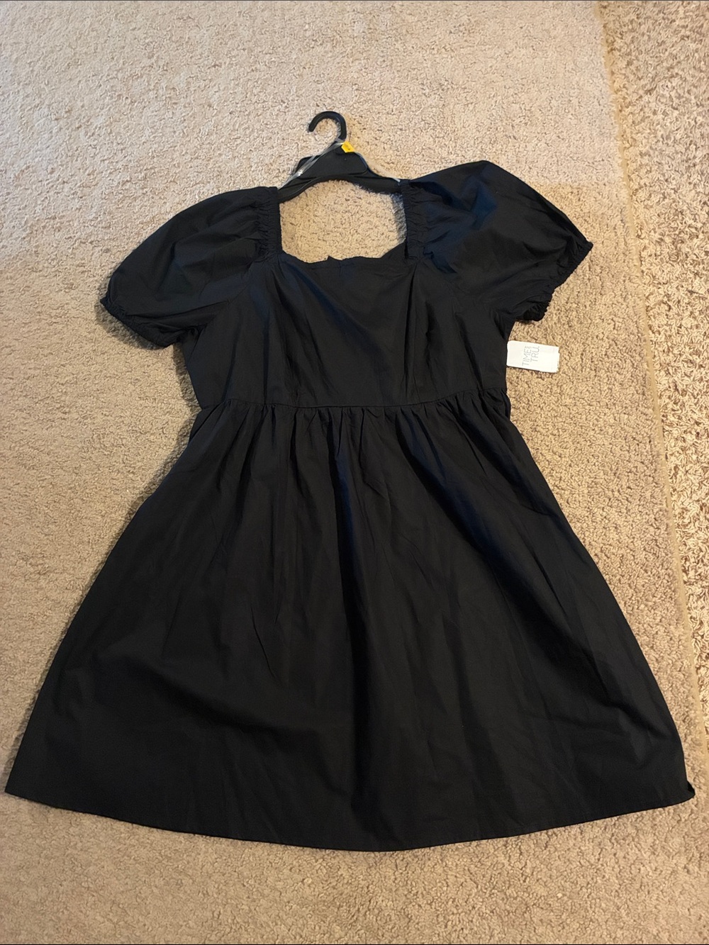 100% cotton Black Puff Sleeve Mini Dress size L and XL
